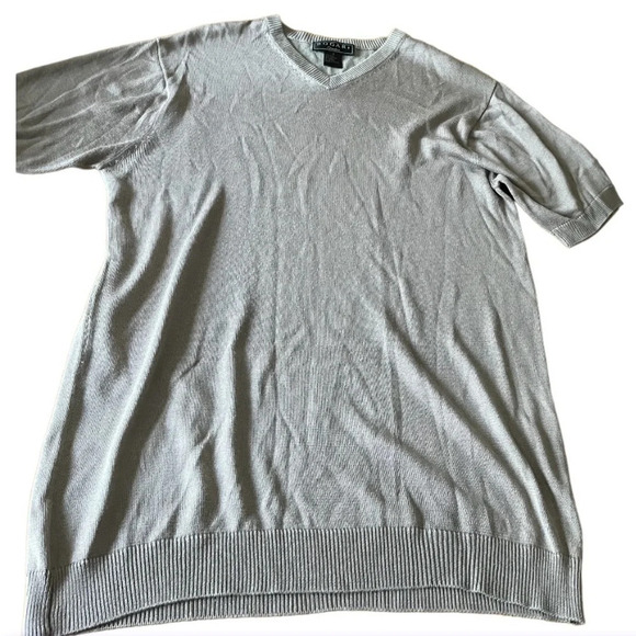 Bogari short sleeve silk blend v-neck sweater, size Small - Picture 1 of 2